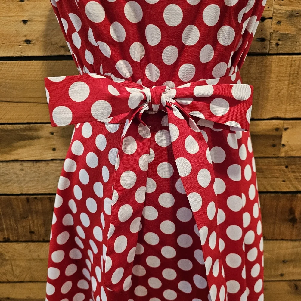 Hanpceirs Retro Red & White Polka Dot Fit & Flare Dress size XL - Picture 4 of 9